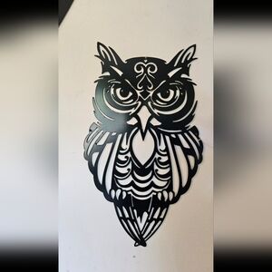 Black Metal Owl Wall Art Decor